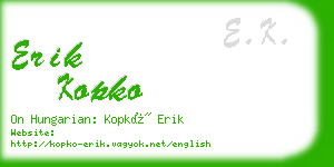 erik kopko business card